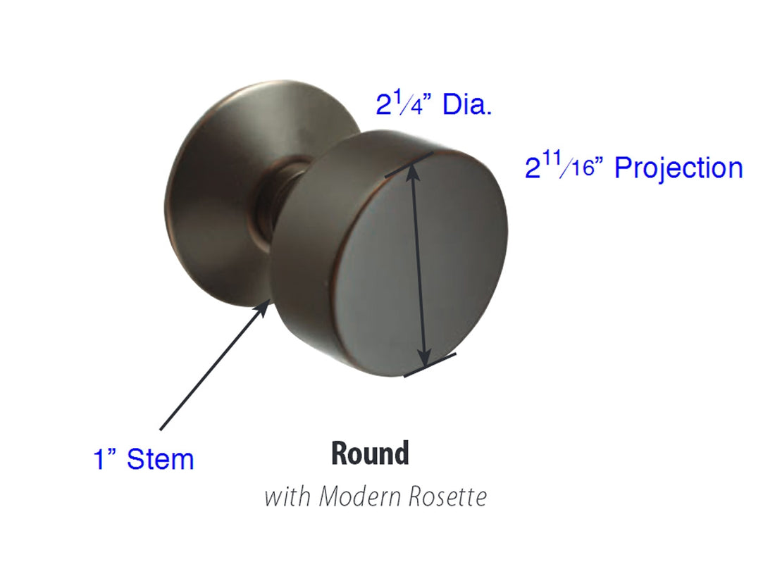 Emtek Round Brass Knob - Dimensions