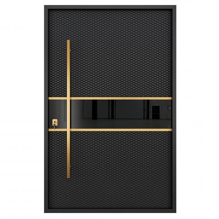 Nova Royal Series Pivot Wrought Iron Custom Exterior Door - Style 003