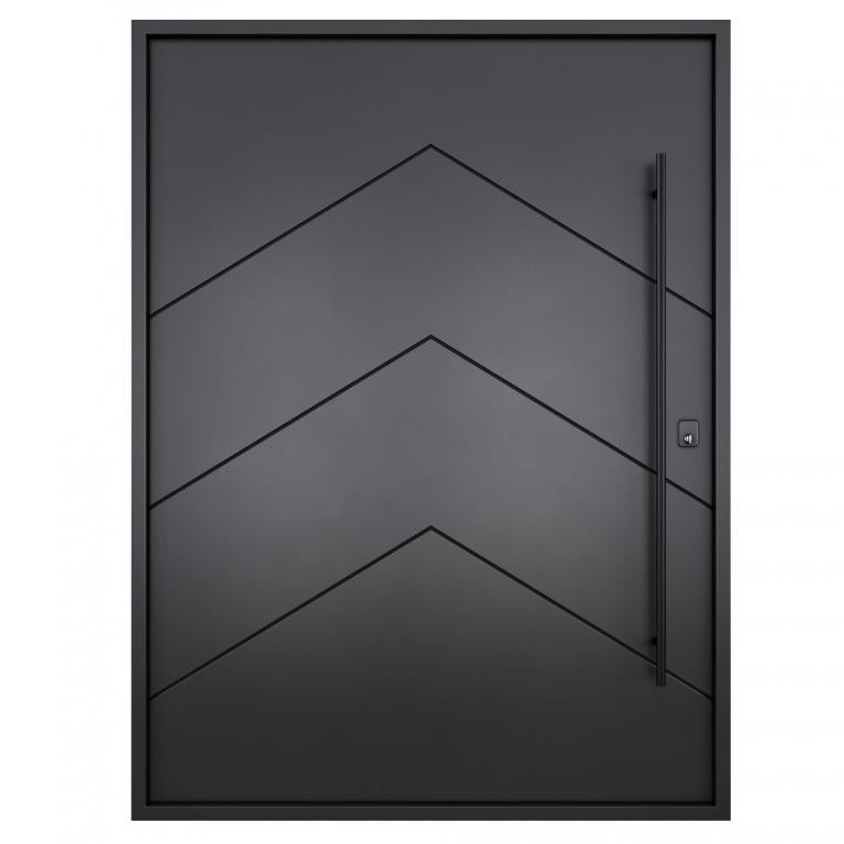 Nova Royal Series Pivot Wrought Iron Custom Exterior Door - Style 004