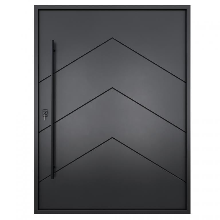 Nova Royal Series Pivot Wrought Iron Custom Exterior Door - Style 004