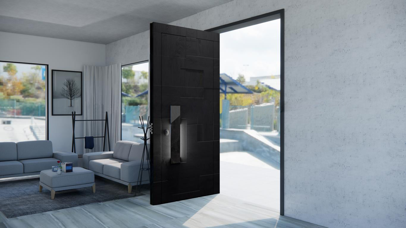 Nova Royal Series Pivot Wrought Iron Custom Exterior Door - Style 005