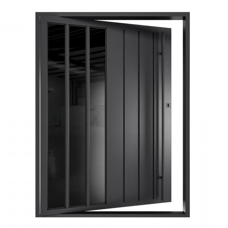 Nova Royal Series Pivot Wrought Iron Custom Exterior Door - Style 006