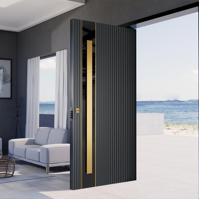 Nova Royal Series Pivot Wrought Iron Custom Exterior Door - Style 009