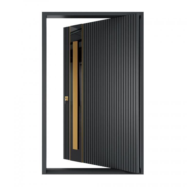 Nova Royal Series Pivot Wrought Iron Custom Exterior Door - Style 009
