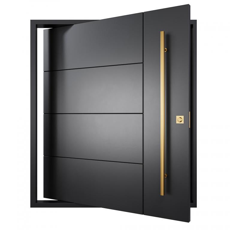 Nova Royal Series Pivot Wrought Iron Custom Exterior Door - Style 012