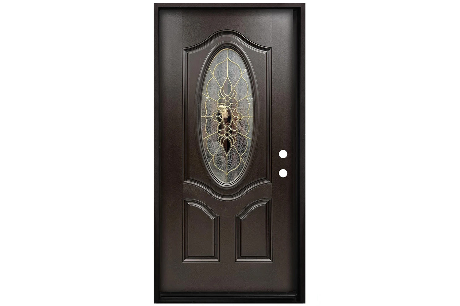 Santree 05M OV7 Dark Mahogany Fiberglass Exterior Single Door