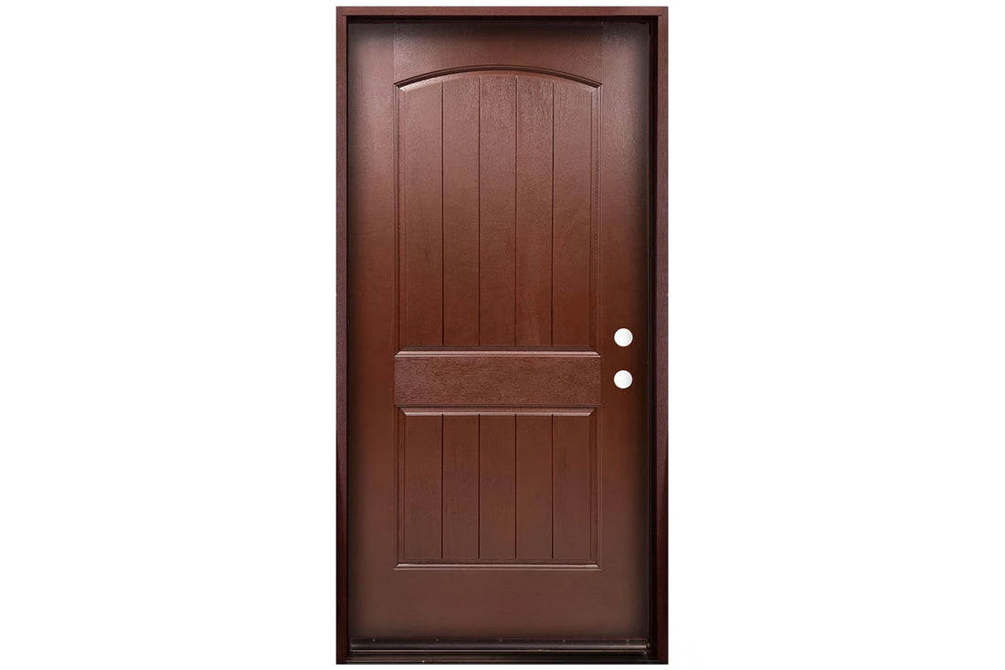 Santree 2PM1 Mahogany Fiberglass Exterior Door - Single Door