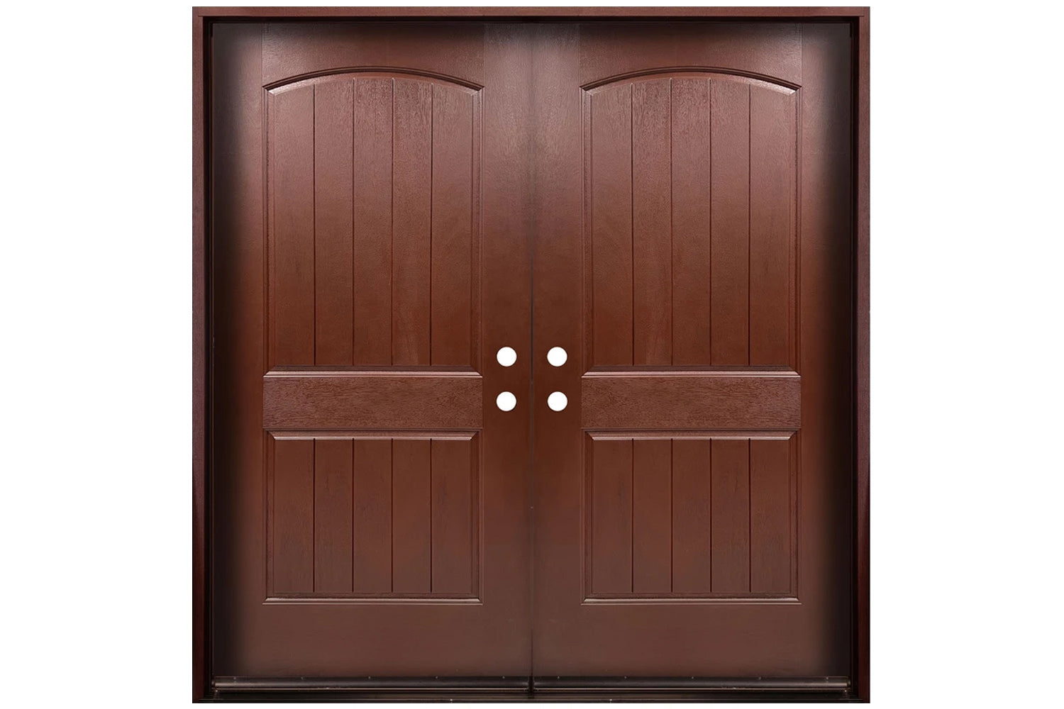 Santree 2PM1 Mahogany Fiberglass Exterior Door - Double Door