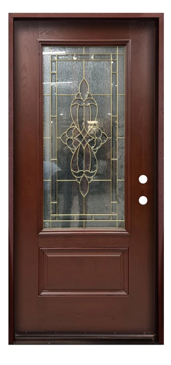 Santree 2PO2 301B Mahogany Fiberglass Exterior Door