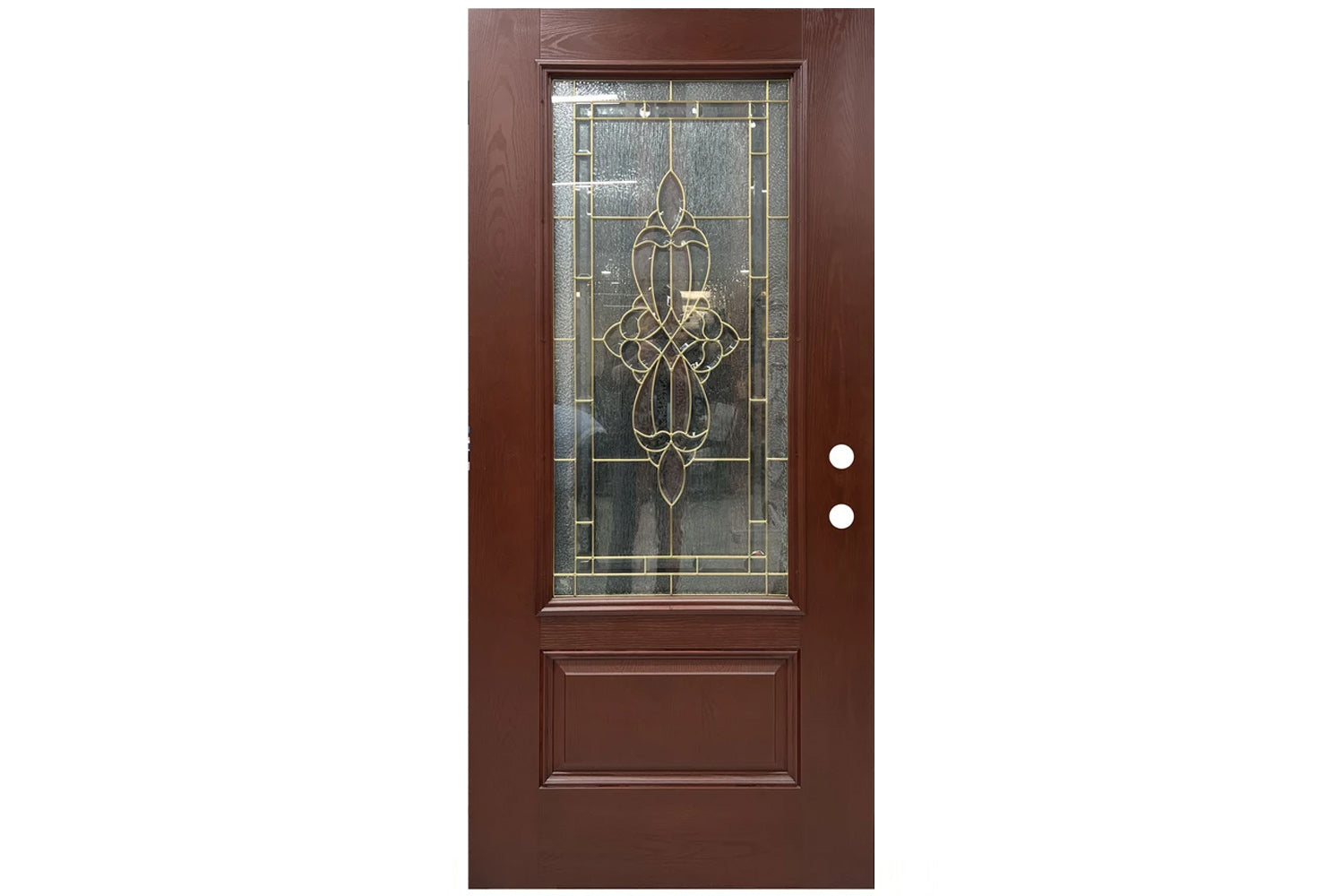 Santree 2PO2 301B Mahogany Fiberglass Exterior Door