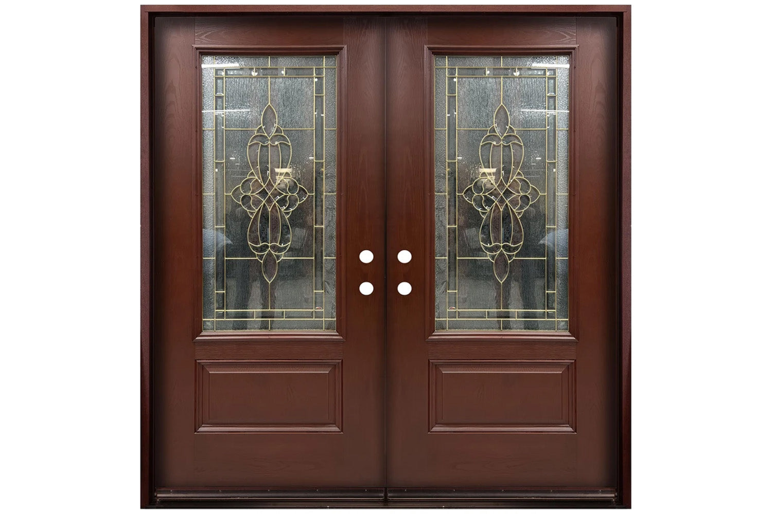 Santree 2PO2 301B Mahogany Fiberglass Exterior Double Door