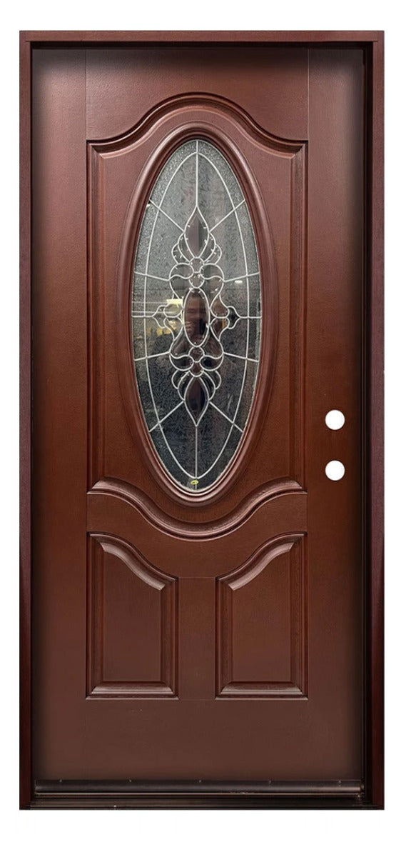 Santree 2POV 800E Mahogany Fiberglass Exterior Door