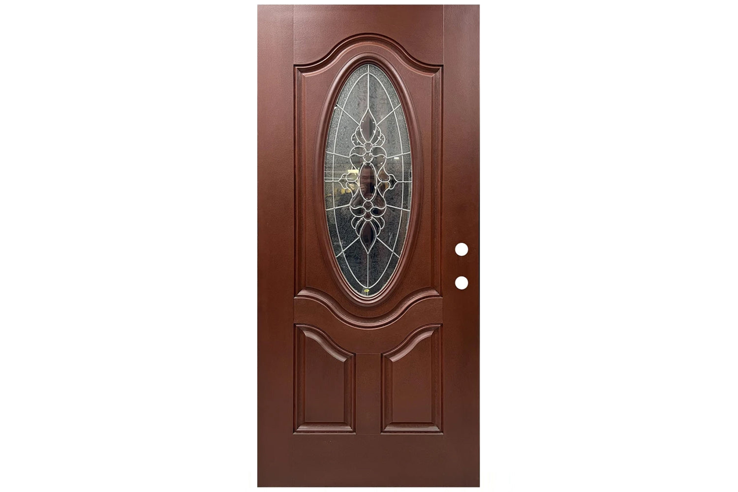 Santree 2POV 800E Mahogany Fiberglass Exterior Door
