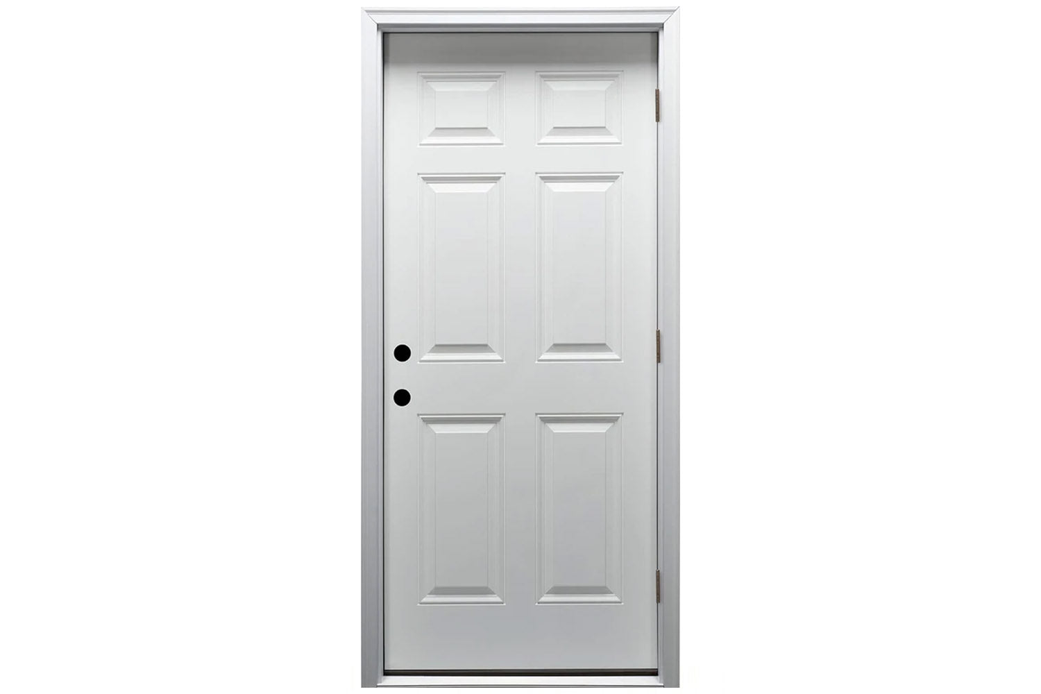 Santree 6 Panel White Steel Exterior Door