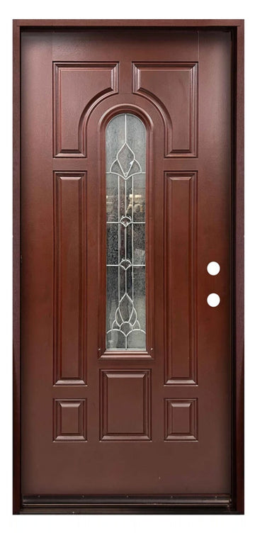 Santree 8PM2 Mahogany Fiberglass Exterior Door