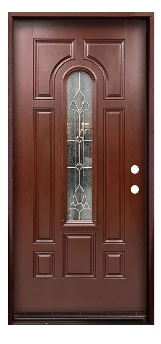 Santree 8PM2 Mahogany Fiberglass Exterior Door