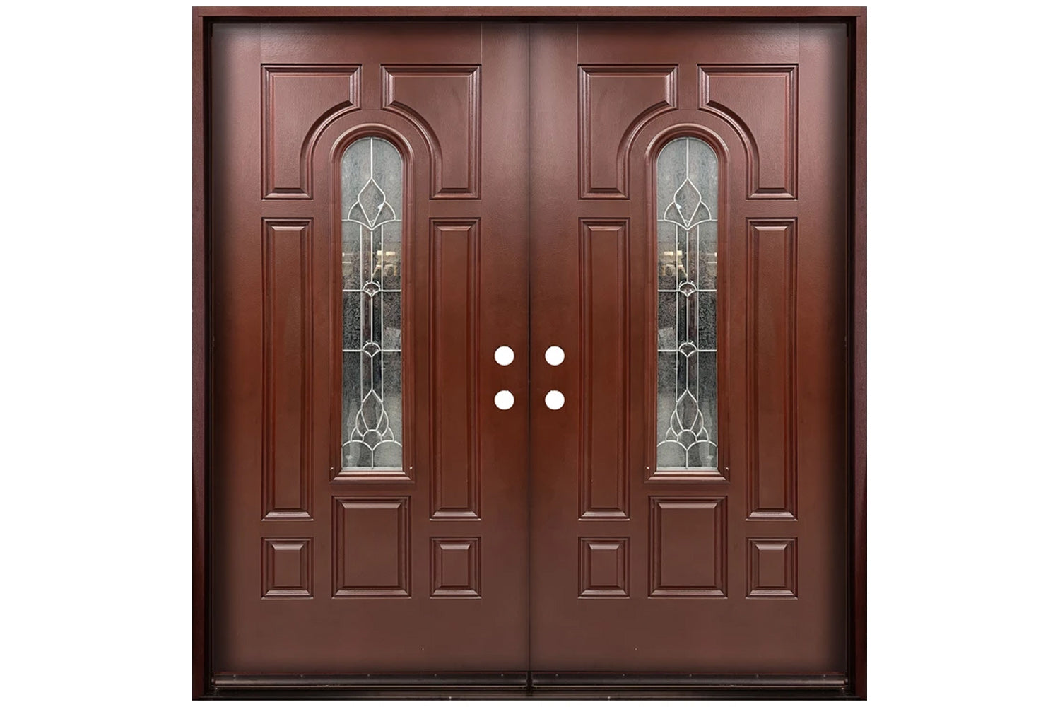 Santree 8PM2 Mahogany Fiberglass Exterior Door - Double Door