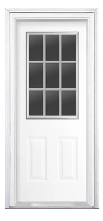 Santree 9 Lite White Steel Exterior Door