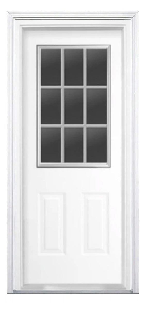 Santree 9 Lite White Steel Exterior Door