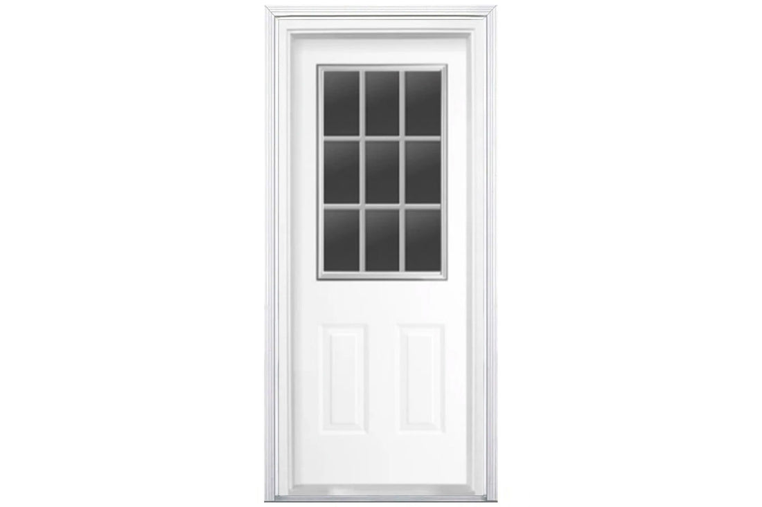 Santree 9 Lite White Steel Exterior Door