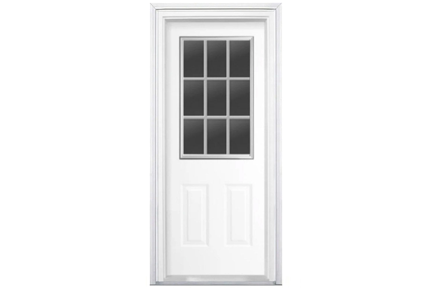 Santree 9 Lite White Steel Exterior Door