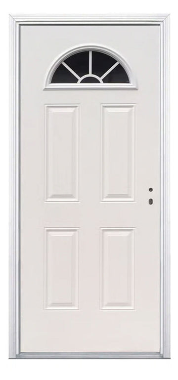 Santree Fan Lite White Steel Exterior Door