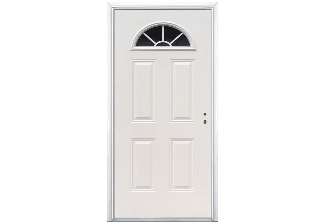 Santree Fan Lite White Steel Exterior Door