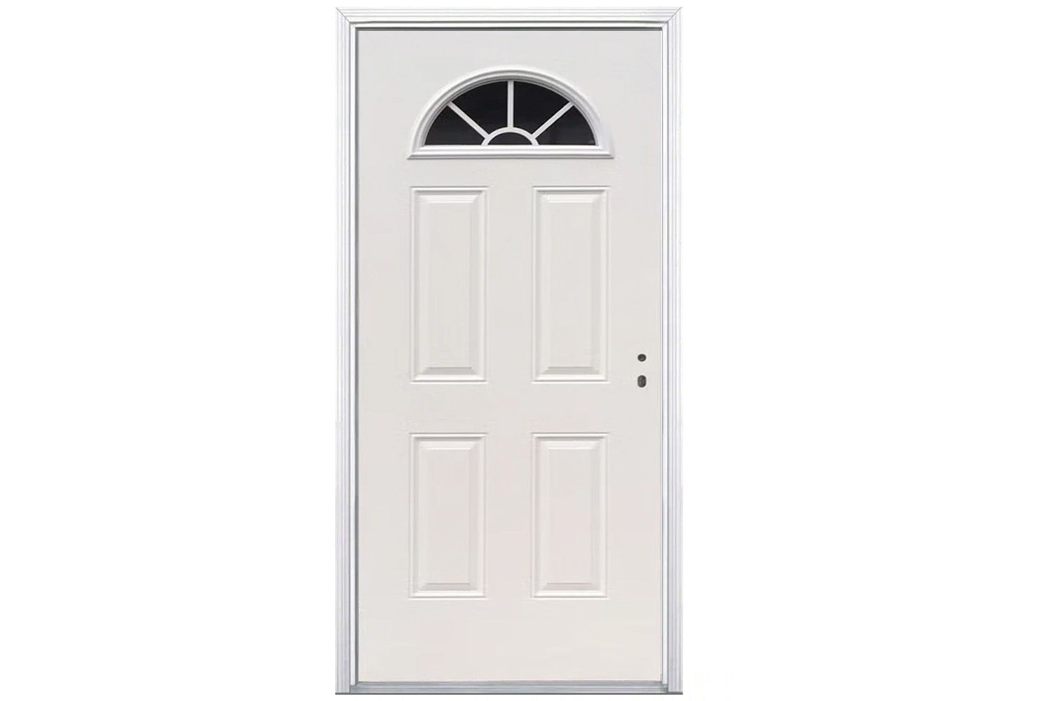 Santree Fan Lite White Steel Exterior Door