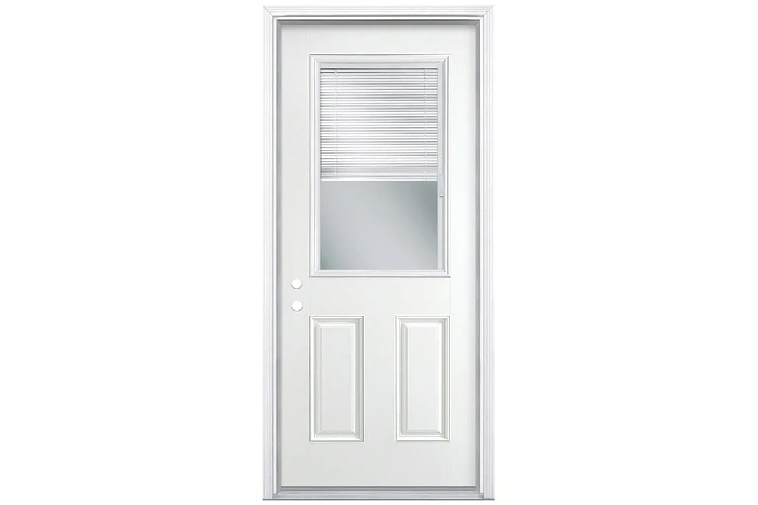 Santree Half Blind White Steel Exterior Door