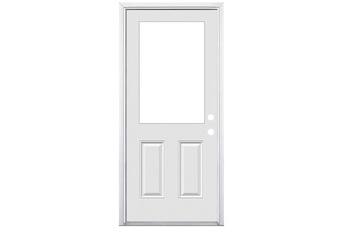 Santree Half Lite White Steel Exterior Door