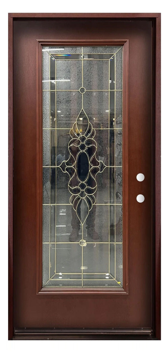 Santree OPM1 Mahogany Fiberglass Exterior Door