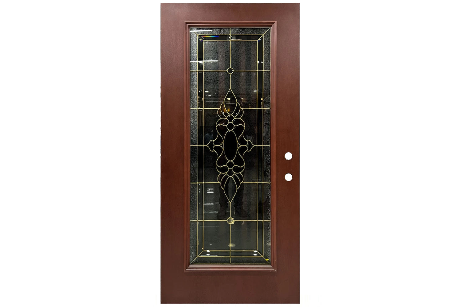 Santree OPM1 Mahogany Fiberglass Exterior Door - Door ONLY