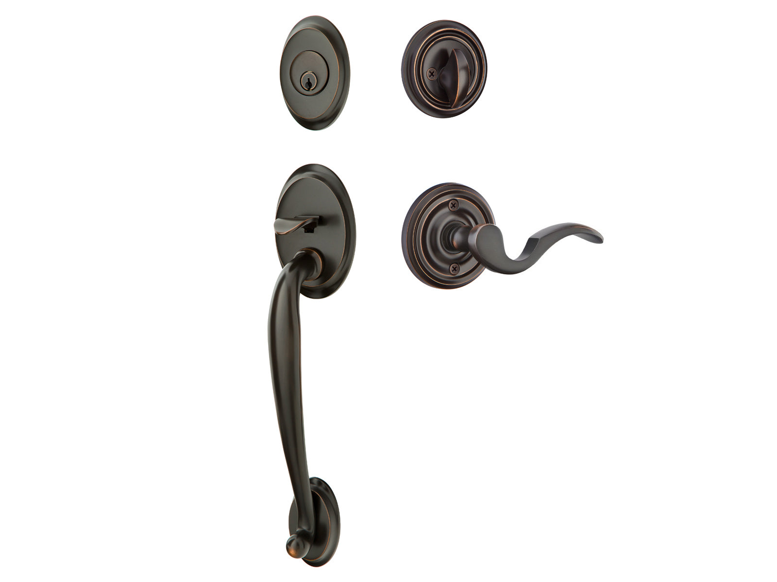Emtek Saratoga Tubular Entry Handleset Oil Rubbed Bronze US10B