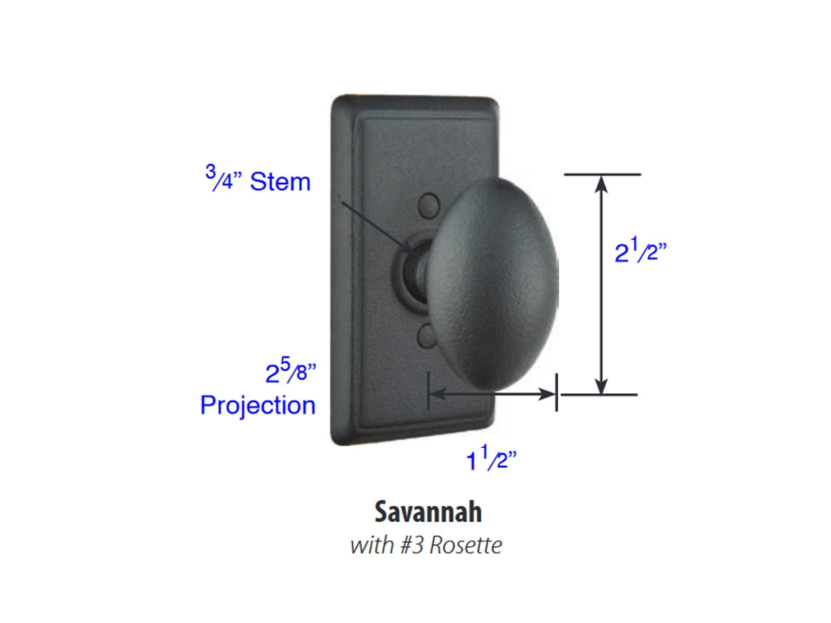 Emtek Savannah Knob - Dimensions