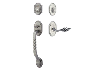 Emtek Sectional with San Carlos Grip Tubular Entry Handleset Satin Steel SWS