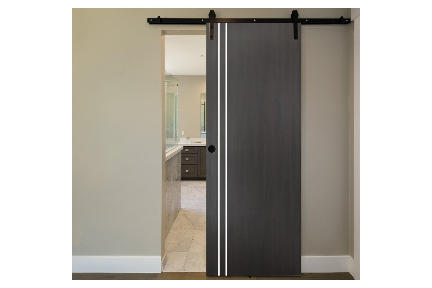 Nova Smart 002 Wenge Eco Veneer Modern Interior Door - Barn Door