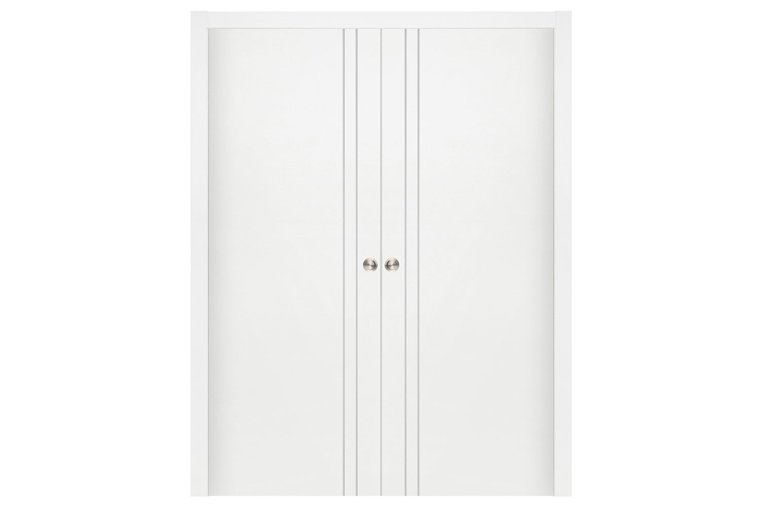 Nova Smart 002 White Cortex Laminated Modern Interior Door - Double Pocket Door
