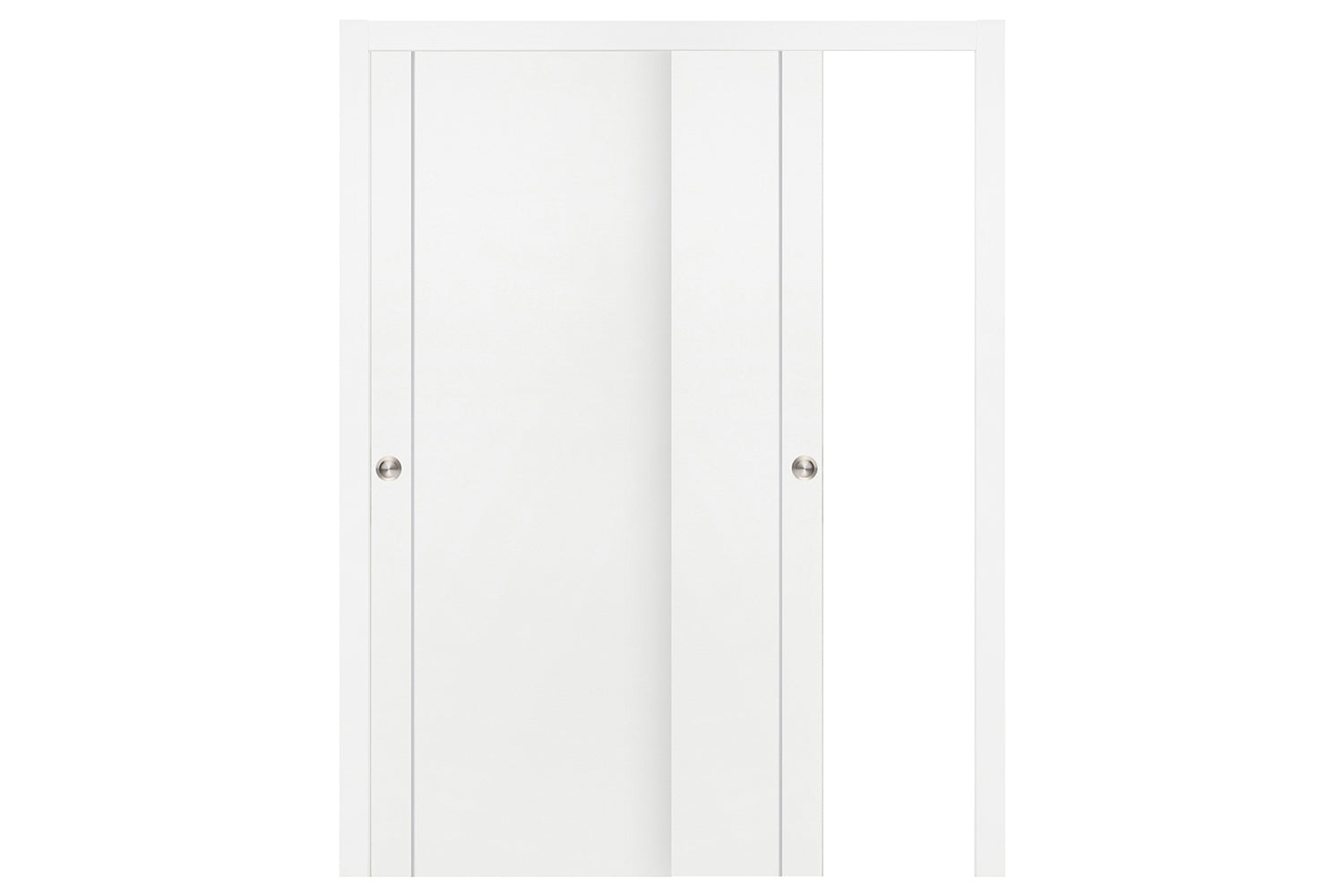 Nova Smart 003 White Cortex Laminated Modern Interior Door - Sliding Bypass Door