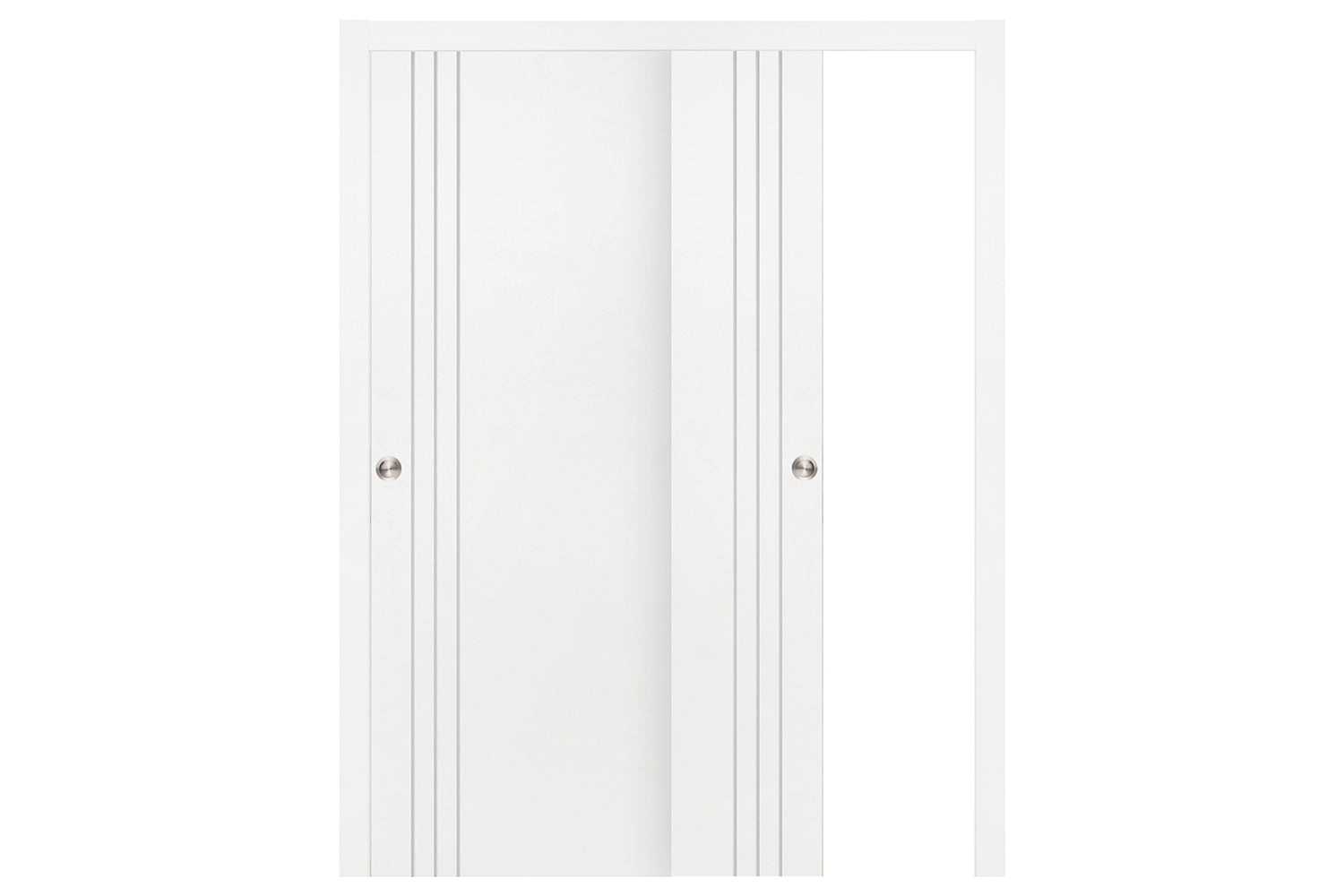 Nova Smart 004 White Cortex Laminated Modern Interior Door - Sliding Bypass Door