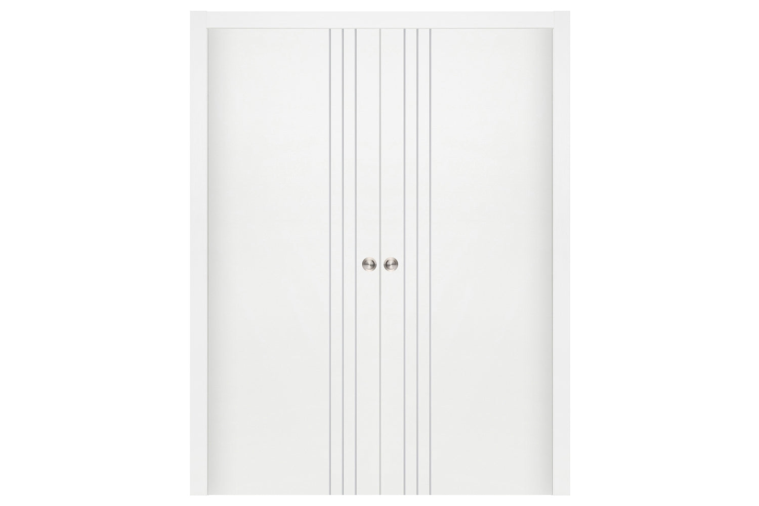 Nova Smart 004 White Cortex Laminated Modern Interior Door - Double Pocket Door