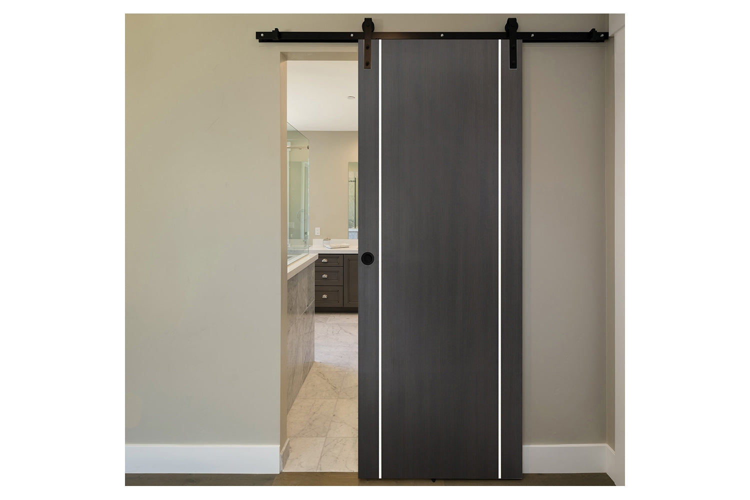 Nova Smart 008 Wenge Eco Veneer Modern Interior Door - Barn Door
