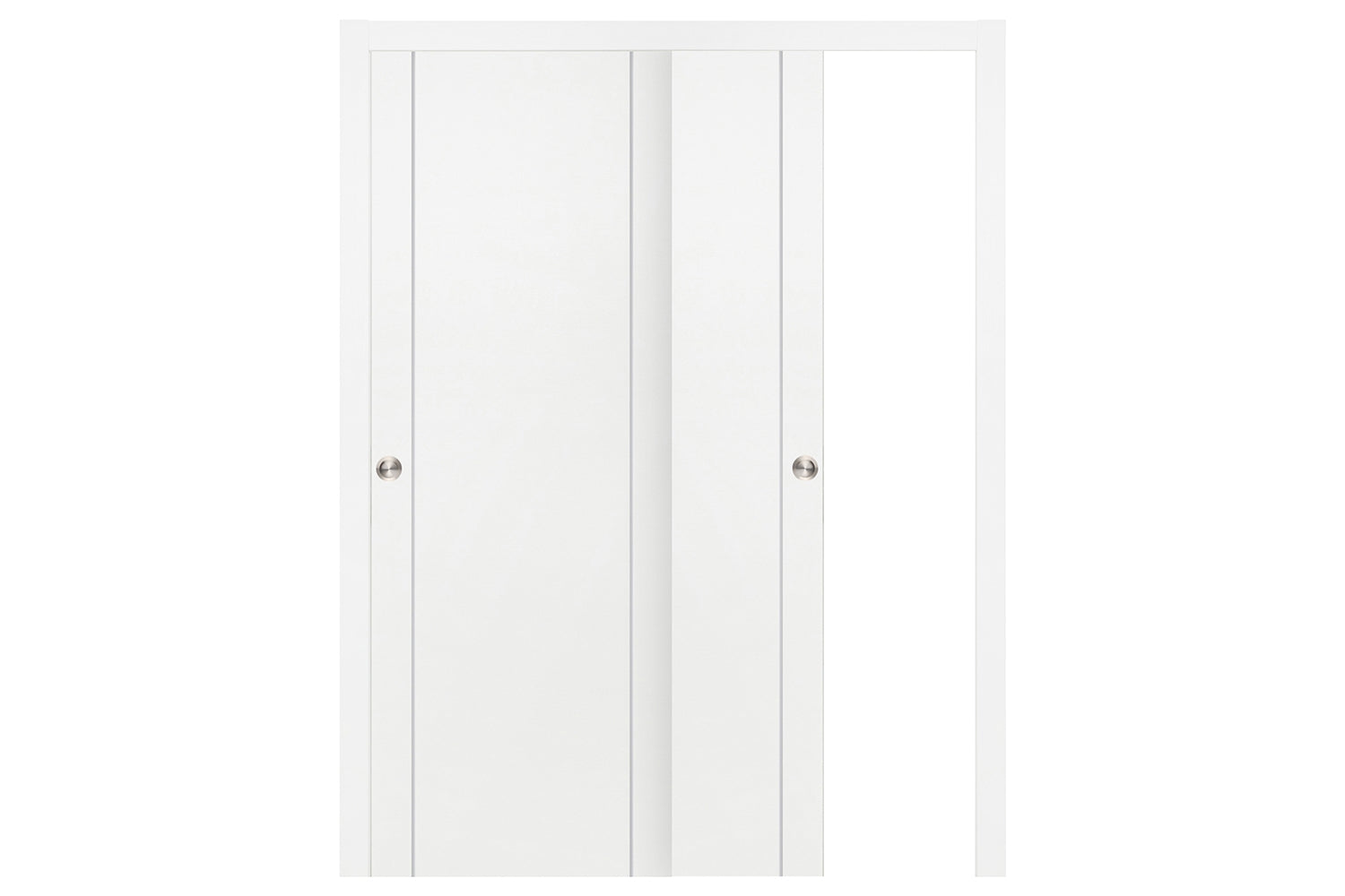 Nova Smart 008 White Cortex Laminated Modern Interior Door - Sliding Bypass Door