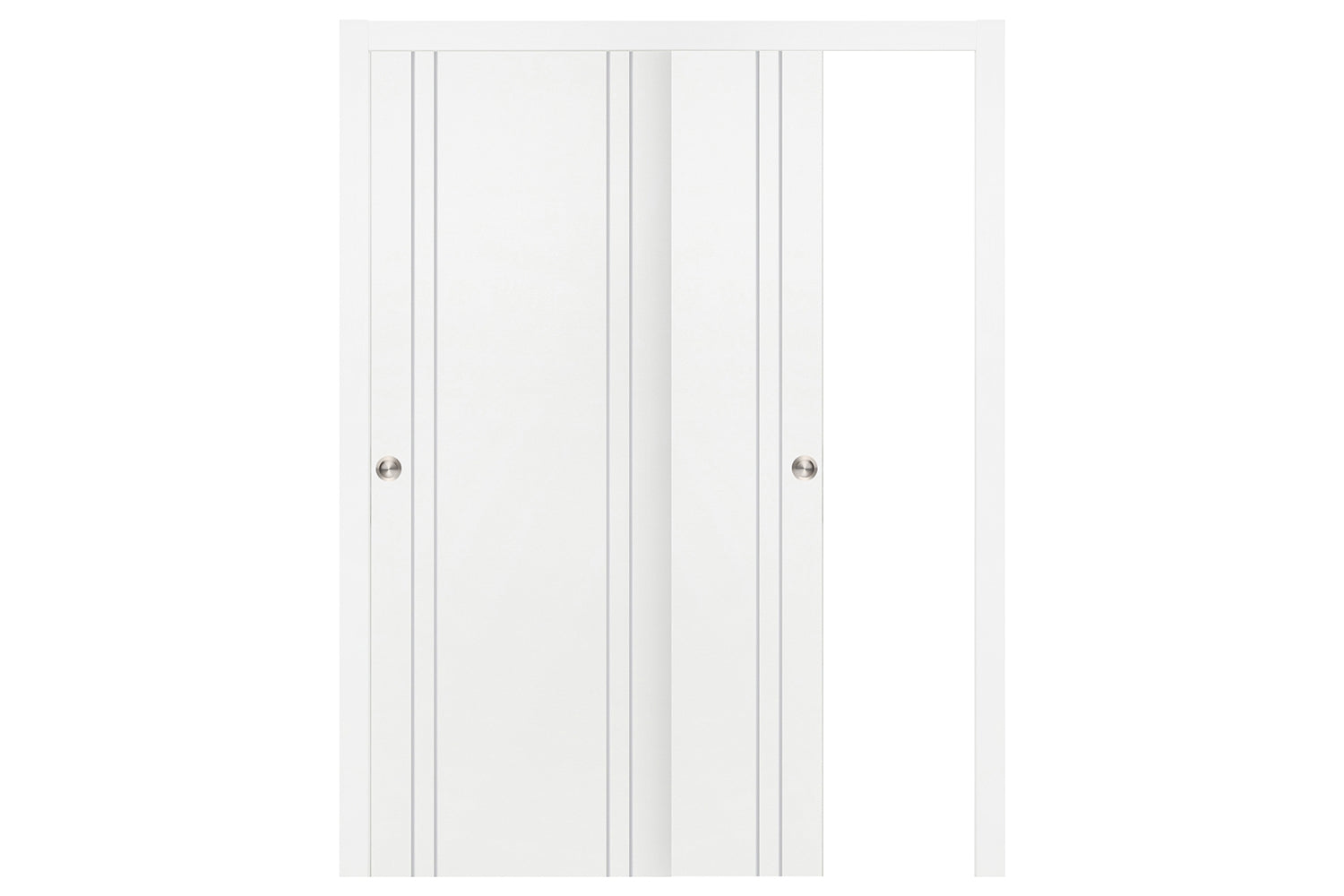 Nova Smart 010 White Cortex Laminated Modern Interior Door - Sliding Bypass Door
