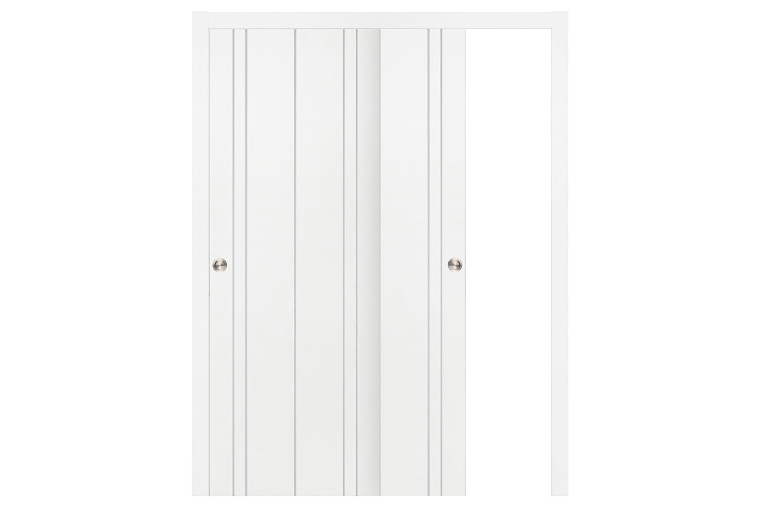 Nova Smart 011 White Cortex Laminated Modern Interior Door - Sliding Bypass Door