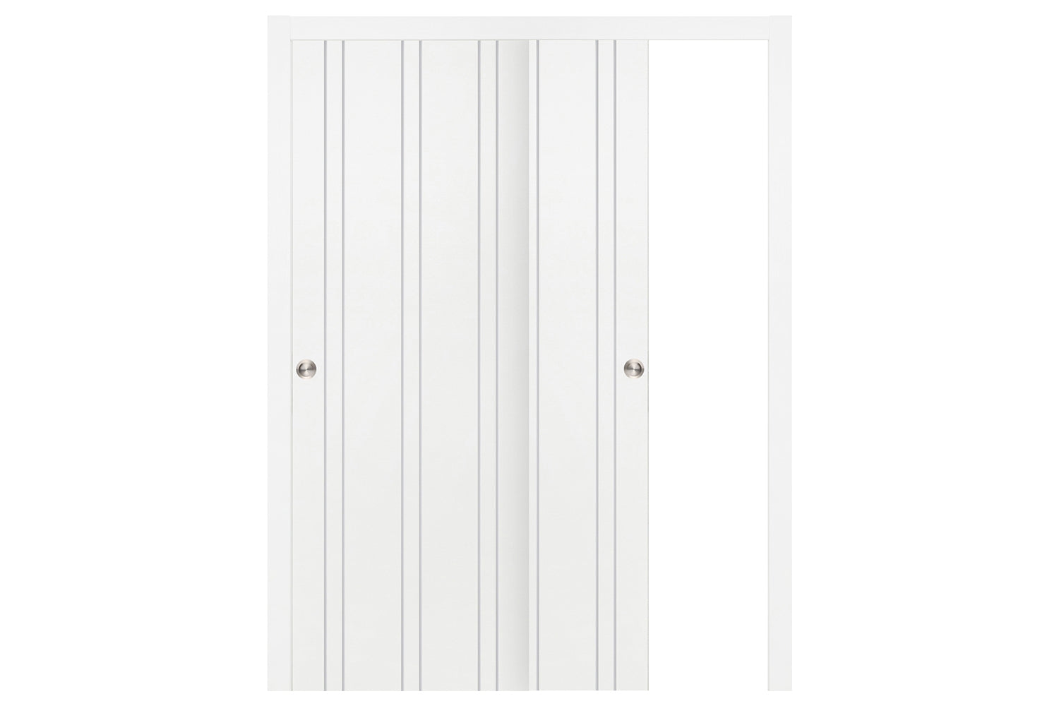 Nova Smart 012 White Cortex Laminated Modern Interior Door - Sliding Bypass Door