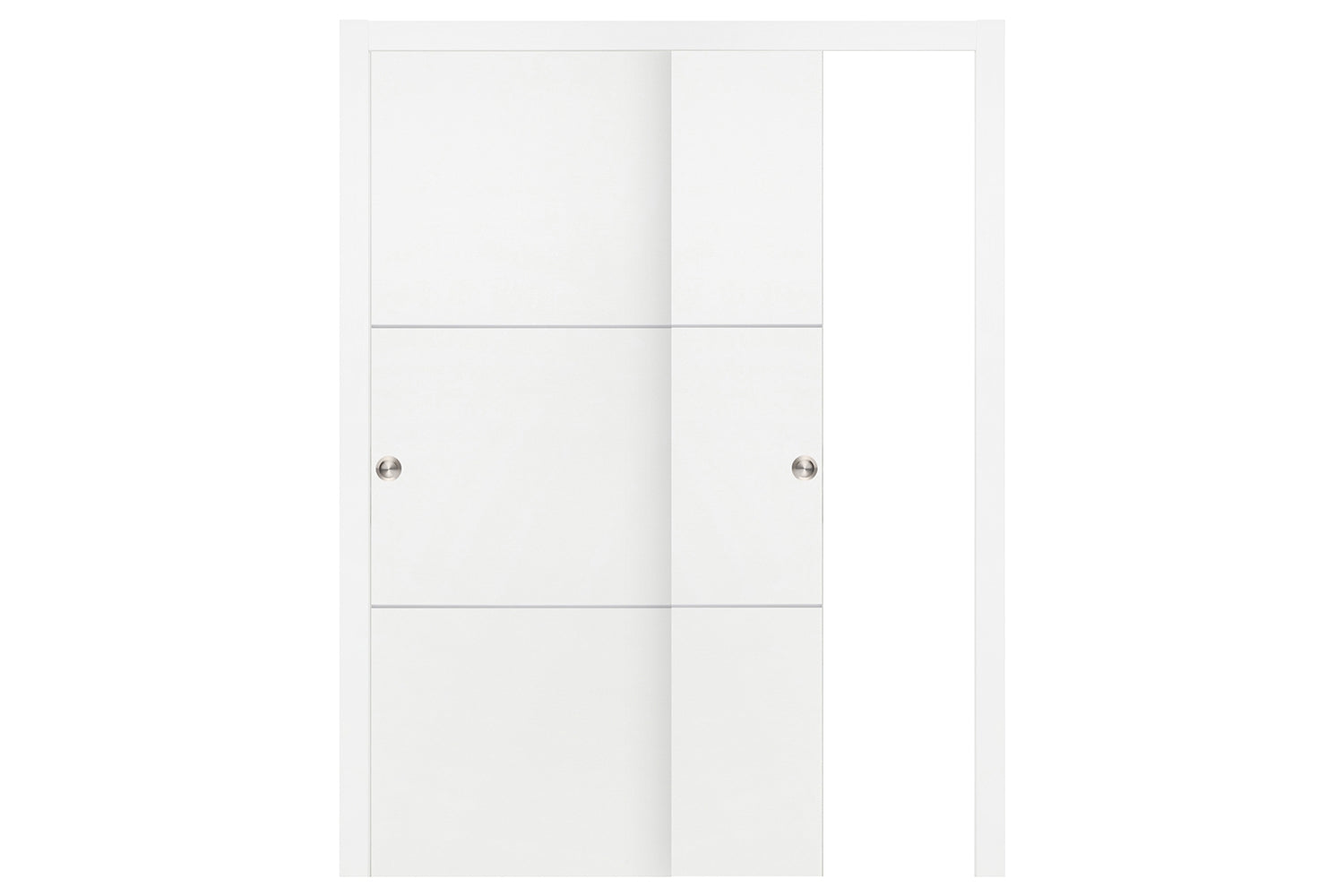 Nova Smart 013 White Cortex Laminated Modern Interior Door - Sliding Bypass Door