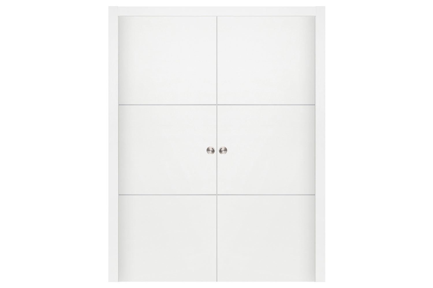 Nova Smart 013 White Cortex Laminated Modern Interior Door - Double Pocket Door