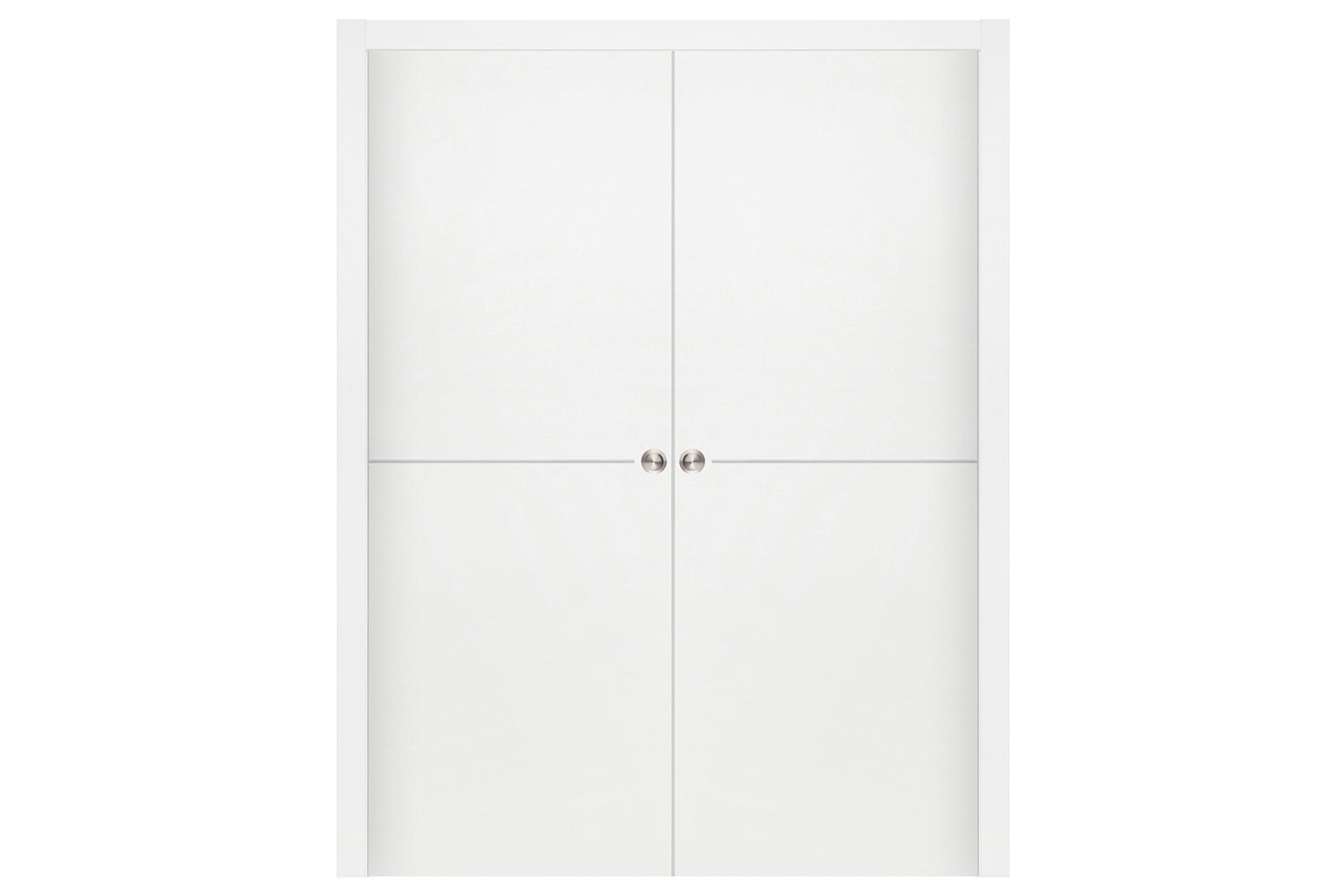 Nova Smart 014 White Cortex Laminated Modern Interior Door - Double Pocket Door