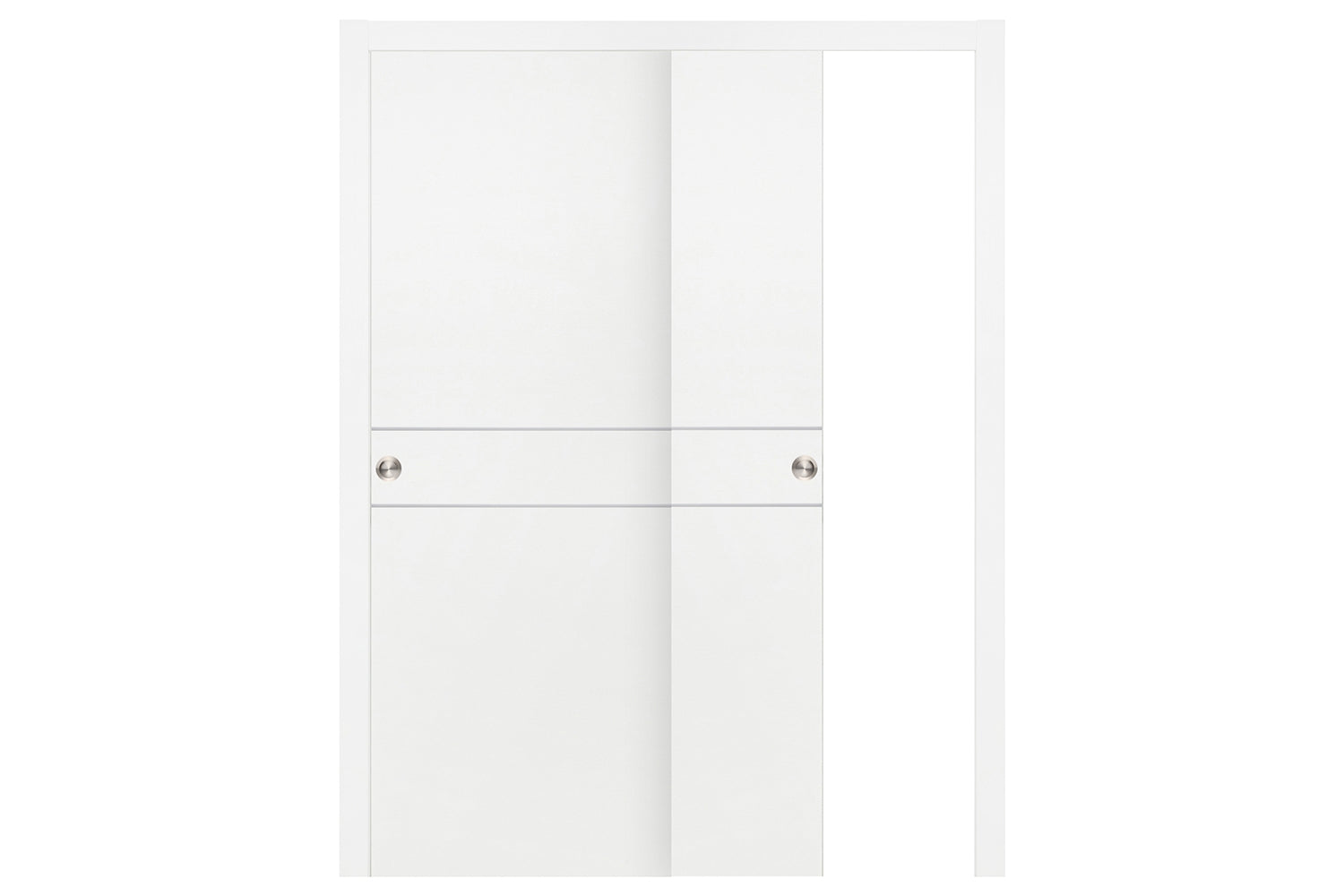 Nova Smart 015 White Cortex Laminated Modern Interior Door - Sliding Bypass Door