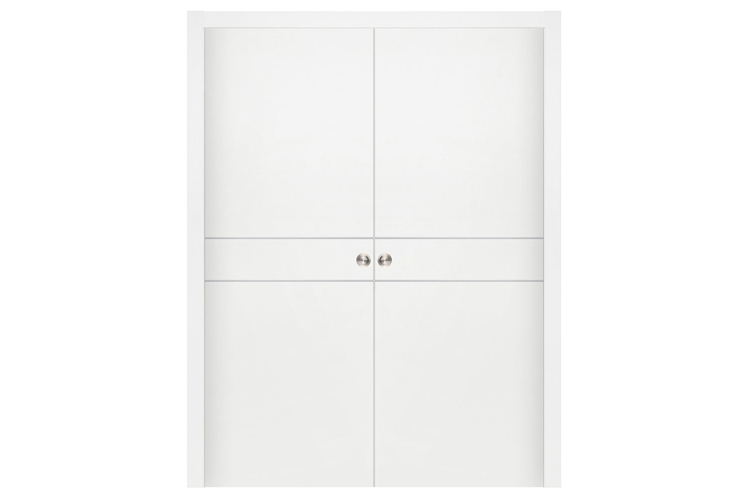 Nova Smart 015 White Cortex Laminated Modern Interior Door - Double Pocket Door